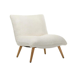 Avis Vente-Unique Fauteuil en tissu sherpa effet peau de mouton PEPITA - Blanc