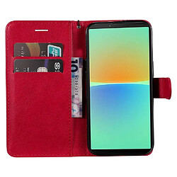 Htdmobiles Housse pour Sony Xperia 10 IV 5G - etui coque pochette portefeuille + verre trempe - ROUGE