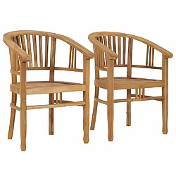 Maison Chic Lot de 2 Chaises de jardin,Fauteuil d'extérieur Bois de teck solide -MN45615