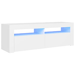 vidaXL Meuble TV avec lumières LED blanc 120x35x40 cm