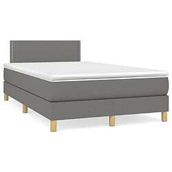 vidaXL Sommier à lattes de lit avec matelas Gris foncé 120x200cm Tissu