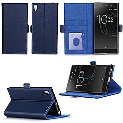 Sony Xperia L1 : Housse Portefeuille luxe bleue Style Cuir avec stand - Etui bleu coque de protection Sony L1 Ultra 2017 6 pouces Dual SIM avec porte cartes - Accessoires pochette XEPTIO : Exceptional case !