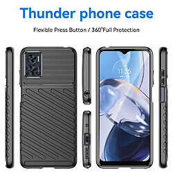 Htdmobiles Coque pour Motorola Moto E22 / E22i - housse etui silicone gel thunder + verre trempe - NOIR