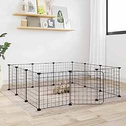 vidaXL Cage animaux de compagnie à 12 panneaux et porte Noir 35x35 cm