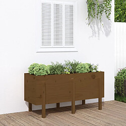 Maison Chic Jardinière,Lit surélevé de jardin - Bac à fleurs - pot de fleur brun miel 121x50x57cm bois de pin massif -GKD40719