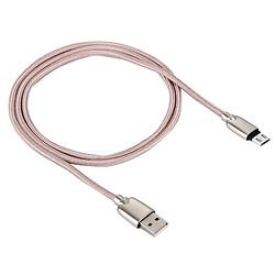 Wewoo Câble rose pour Samsung, HTC, Sony, Huawei, Xiaomi, Meizu et autres appareils Android avec port micro USB Tête en métal tissé 1M 108 cœurs en cuivre Micro USB vers USB de chargement de synchronisation de données,