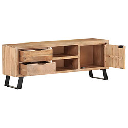 vidaXL Meuble TV 120x30x42 cm Bois massif d'acacia avec bord naturel