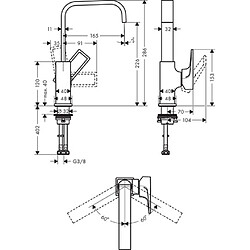 Mitigeur de lavabo HANSGROHE Metropol poignée étrier, bonde Push-Open chromé - 74511000