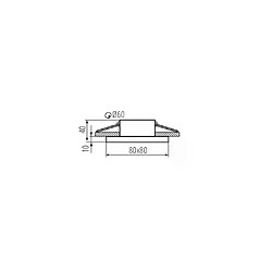 Kanlux Support Spot LED Encastrable Max 10W GU5.3/GU10 AC/DC12V AC220-240V Étanche IP44 Carré Noir - perçage 60mm