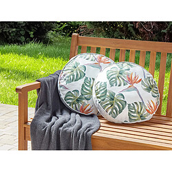 Beliani Lot de 2 coussins TORRAZZO 40 x 40 cm Motif de plante Blanc