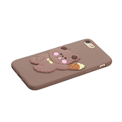 Coque en TPU + PU poupée animale enduite ours pour votre Apple iPhone 7/8 4.7 pouces