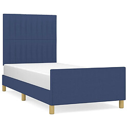 Maison Chic Lit adulte - Cadre Structure de lit avec tête de lit Contemporain Bleu 80x200 cm Tissu -MN62589