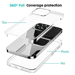 Htdmobiles Coque pour Apple iPhone 15 - housse etui silicone gel fine 360 integrale (avant et arriere) + film ecran - TRANSPARENT