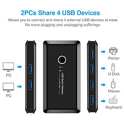 Avis Universal Commutateur de sélecteur USB 3.0 2 PC pour clavier et souris Scanner Imprimante Commutateur KVM Hub 4 périphériques USB 3.0 partagés