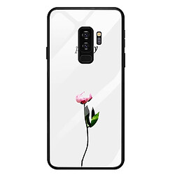 Wewoo Coque Fine Pour Galaxy S9 Plus Couverture de téléphone portable Verre peint Soft Case Edge TPU Couverture mobile Fleur