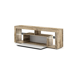 Avis VIVALDI Meuble TV - EVEREST 2 - 140 cm - old wood / anthracite - avec LED - style design