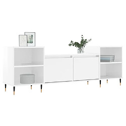 Avis Maison Chic Meuble TV scandinave - Banc TV pour salon Blanc brillant 160x35x55 cm Bois d'ingénierie -MN74315