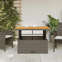 Avis Maison Chic Table de jardin | Table d'extérieur gris 110x110x71 cm Résine tressée bois d'acacia -GKD82430