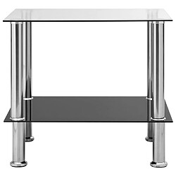 vidaXL Table d'appoint Transparent 45x50x45 cm Verre trempé