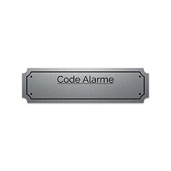 Mygoodprice Plaque gravée autocollante 14,5x4cm Code alarme fond alu brossé