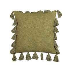 Beliani Coussin LYNCHIS Coton 45 x 45 cm Unicolore Vert olive