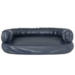 Avis vidaXL Lit pour chien ergonomique Mousse Bleu foncé 88x65cm Similicuir