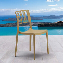 Ahd Amazing Home Design Chaise pour salle à manger Bar et Jardin en Polypropylène Empilable et Légère Cross, Couleur: Beige