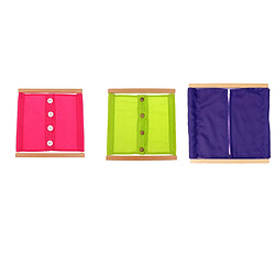 Jeu Educatif Enfant Montessori Matériel Vie Pratique Jouet en Bois - Plaque de Zip Bouton et Bouton-pression de Vêtements