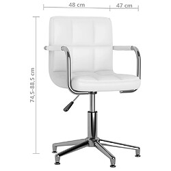 vidaXL Chaise pivotante de salle à manger Blanc Similicuir pas cher