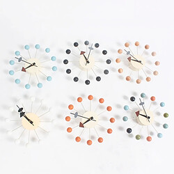 Avis Wewoo Horloge murale blanc Fond élégant Minimalis boules circulaires bonbons Creative Décoration Ferris roue