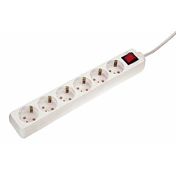 as - Schwabe 11511 Multiprise 6 prises avec interrupteur et sécurité enfant pour usage en intérieur d'après la norme IP20 et câble H05VV-F 3G1,5 de 1,4 m