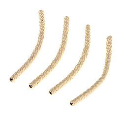 Avis 4pcs perles de tube de nouille en cuivre incurvées résultats de bijoux artisanat or 2 × 30mm