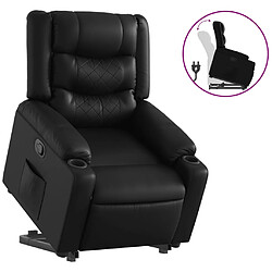 vidaXL Fauteuil inclinable Noir Similicuir