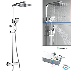 AURALUM MAX® Colonne de Douche 38°C Thermostatique - Colonne de Douche Economie D'eau - Ensemble de Douche Thermostatique Pour Salle de Bain - Chromé!