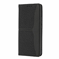 Etui en PU texture tissée légère avec support noir pour votre Honor 50