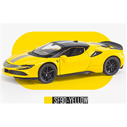 Universal 1: 32 Étagère Ferrari SF90 Modèle en métal moulé sous pression Jouet pour enfants Cadeau pour petit ami Simulation Alliage Car Collection | Voiture jouet moulée sous pression (jaune)