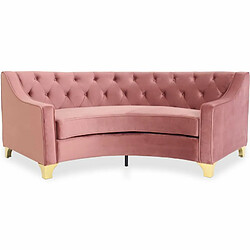 Paris Prix Canapé 3 Places Velours Noyax 212cm Rose & Or