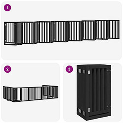 Acheter vidaXL Barrière pour chien porte pliable 15panneaux noir bois peuplier