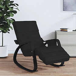 Maison Chic Chaise à bascule | Fauteuil Relax, design moderne Noir Tissu -GKD14575