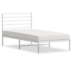 Maison Chic Lit adulte - Cadre de lit métal avec tête de lit pour chambre blanc 100x200 cm -MN11778