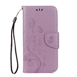 Wewoo Housse Étui Violet pour ASUS Zenfone Go ZB500KL Modèle de fleurs pressées Horizontal en cuir flip avec support & Slots de cartes Portefeuille Couleur: clair