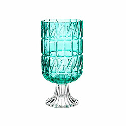 Gift Decor Vase Taillé Turquoise Verre 13 x 26,5 x 13 cm (6 Unités)