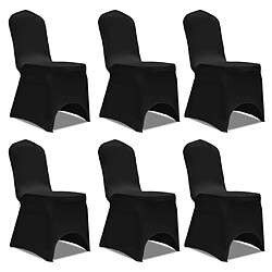 vidaXL Housse extensible de chaise Noir 6 pcs