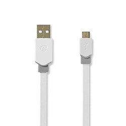 NEDIS Câble USB 2.0 A Mâle - Micro B Mâle 1,0 m Blanc