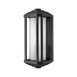 Elstead Lighting Applique murale extérieur Hinkley Aluminium,verre gravé nervuré Noir