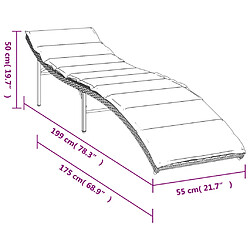 vidaXL Chaises longues lot de 2 avec coussins beige résine tressée pas cher