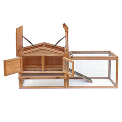 Helloshop26 Clapier à lapin rongeurs XXL espaces extérieur grand abri 156 cm bois d'épicéa 16_0002238