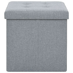 Acheter vidaXL Tabouret de rangement pliable Gris clair Faux lin