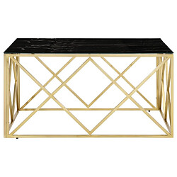 Acheter Maison Chic Table basse pour salon | Table à café doré acier inoxydable et verre trempé -GKD86245