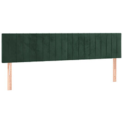 Avis vidaXL Tête de lit à LED Vert foncé 200x5x78/88 cm Velours